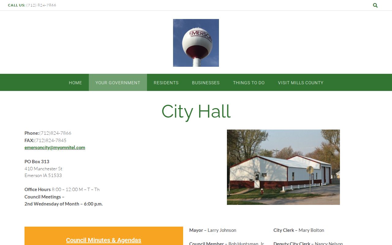 Emerson City Hall records route for Mills County arrest questions