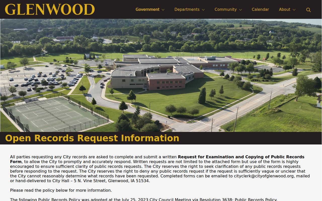 Glenwood open records fees for police arrest records